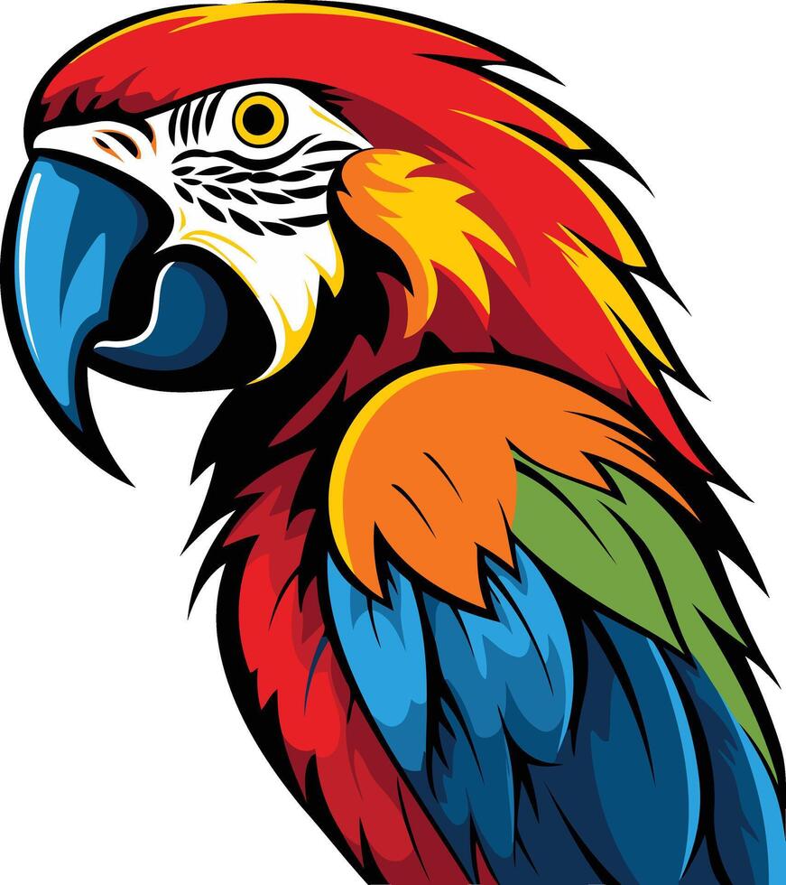 Colorful Macaw Portrait vector