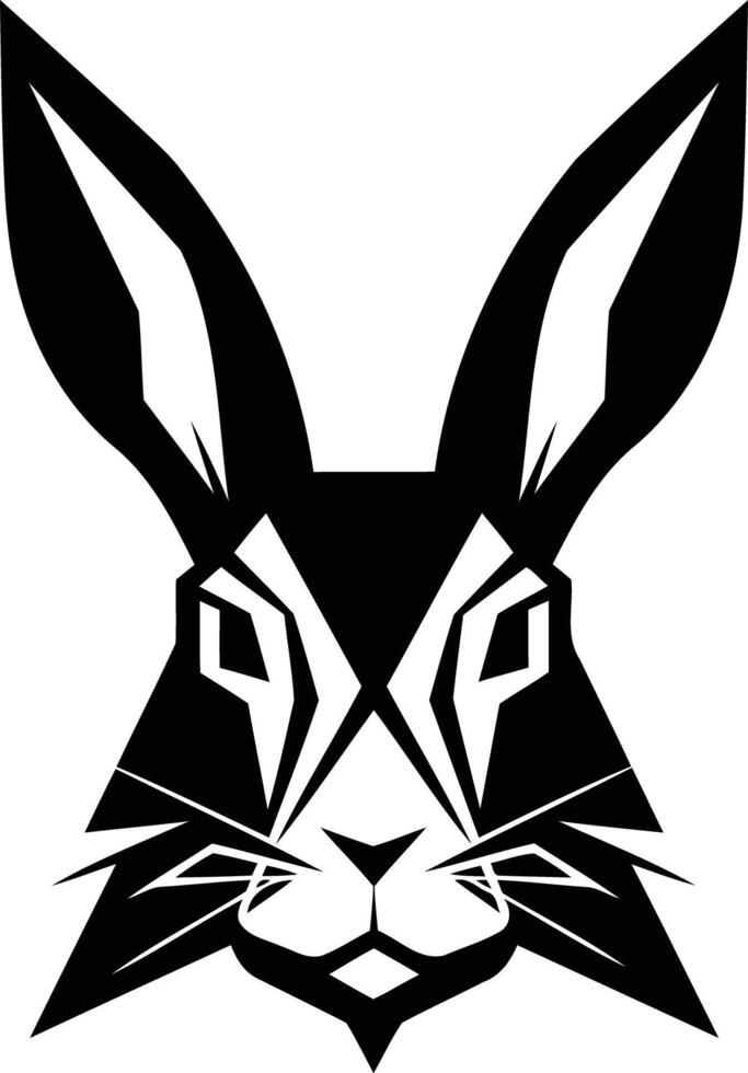 Geometric rabbit head illustration, perfect for graphic design projects, tattoos, logos, and more vector