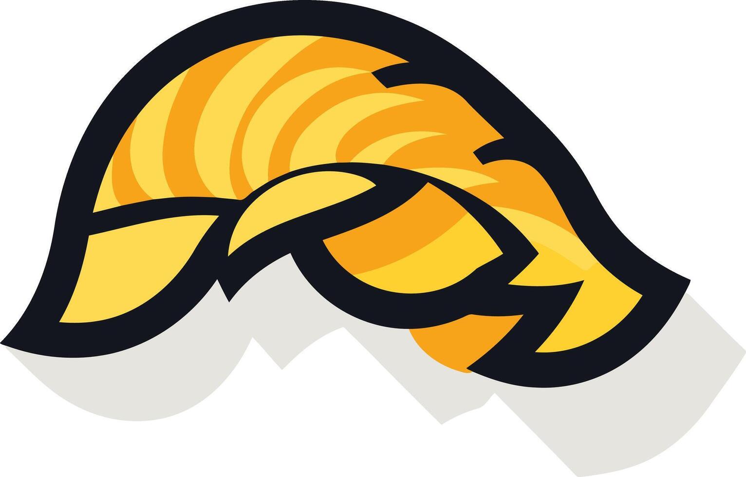 Abstract Design with Curved Yellow and Black Lines vector