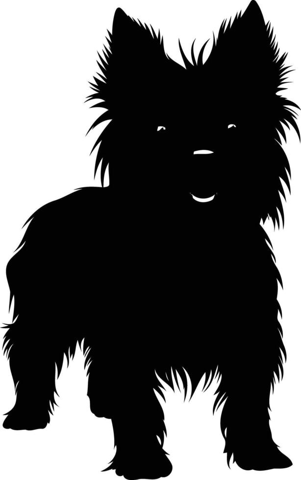 A simple black silhouette of a yorkshire terrier vector