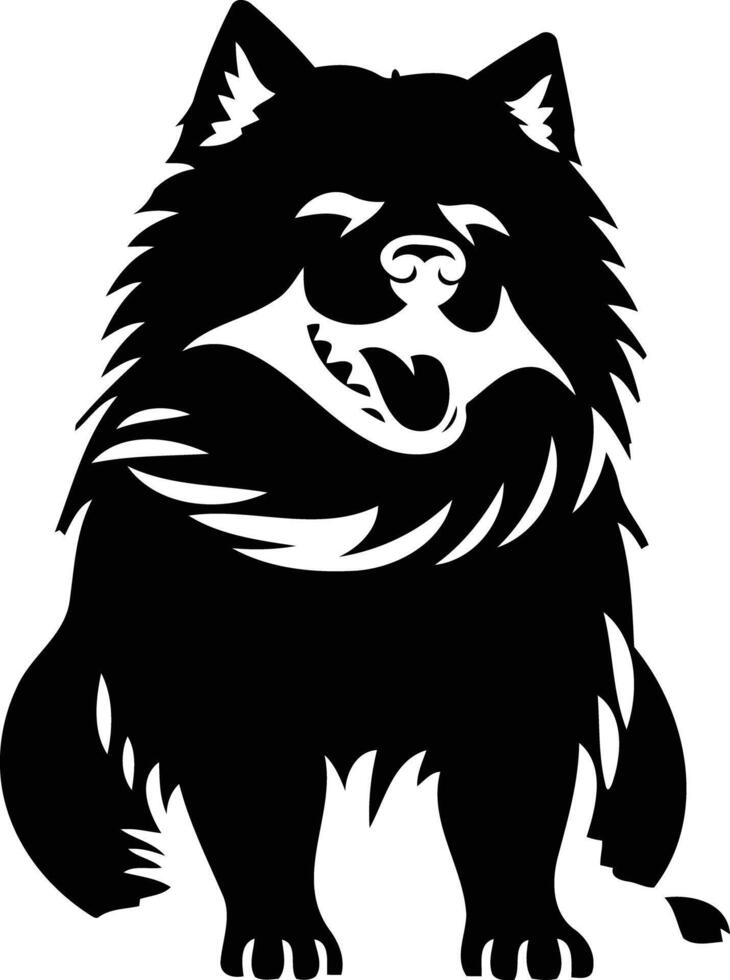 A bold, black and white illustration of a dog with a playful expression, perfect for branding, logos, or pet-related designs vector