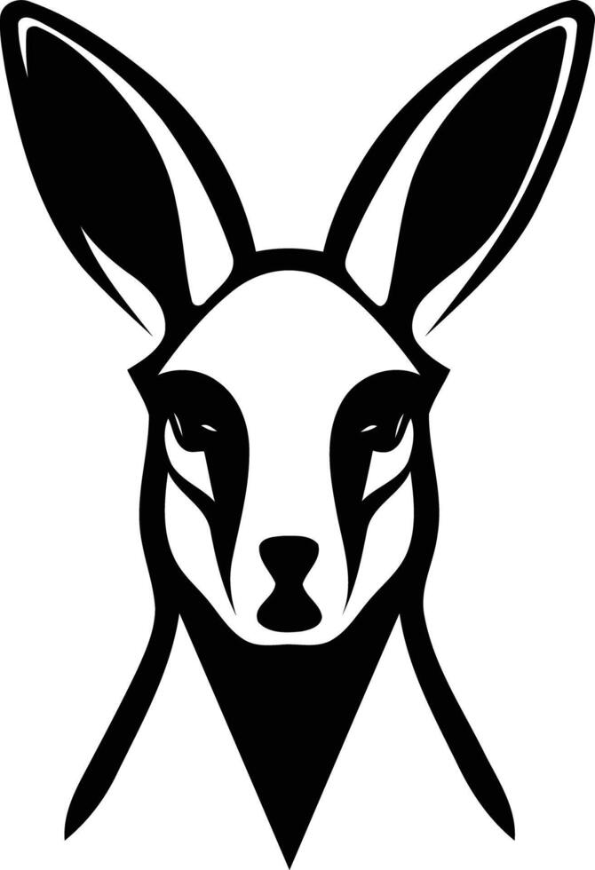 Stylish black and white illustration of a rabbit's face vector