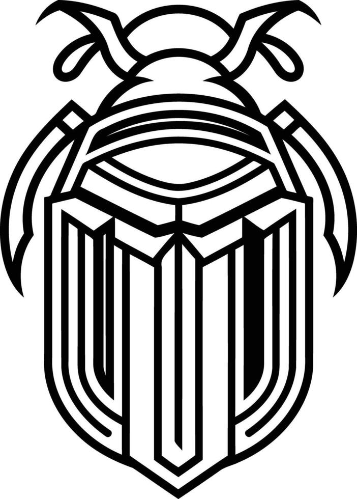 Geometric beetle tattoo design, perfect for inspiration or as a design element for your next project vector