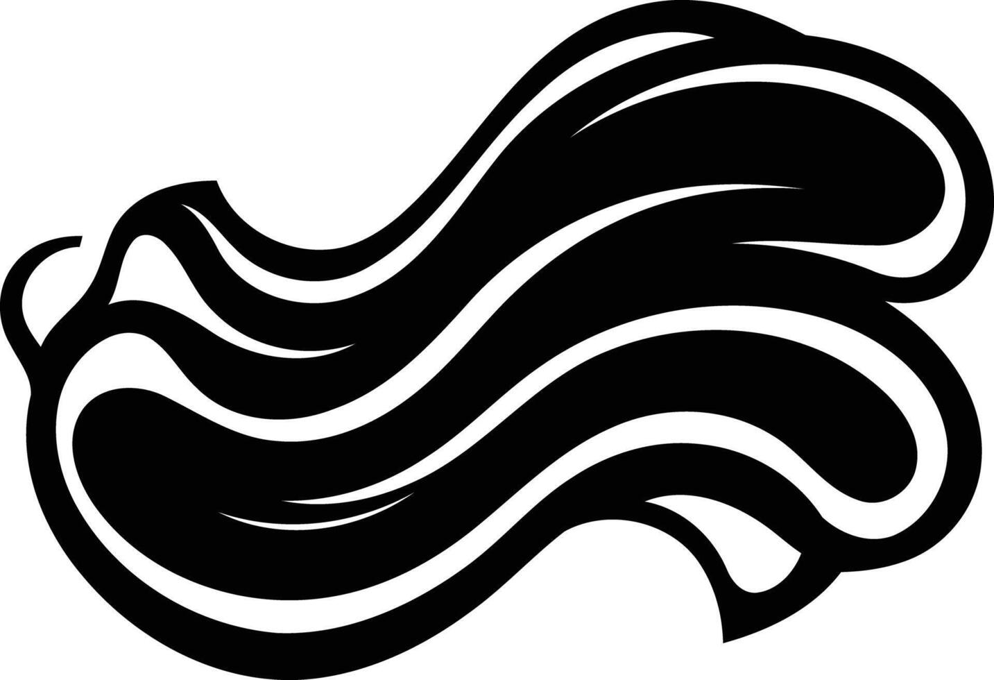 Bold and abstract black and white logo design, featuring a wavy, flowing pattern vector
