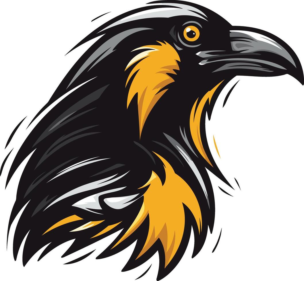 Raven Head Mascot Illustration vector