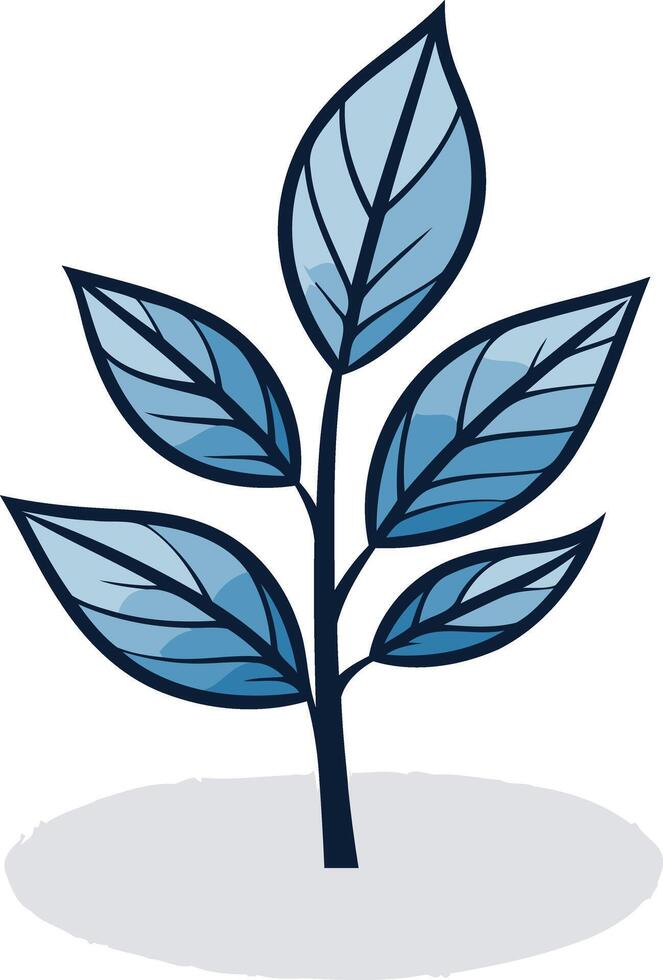 A simple, elegant blue leaf logo design perfect for eco-friendly businesses, wellness brands, or nature-inspired projects vector