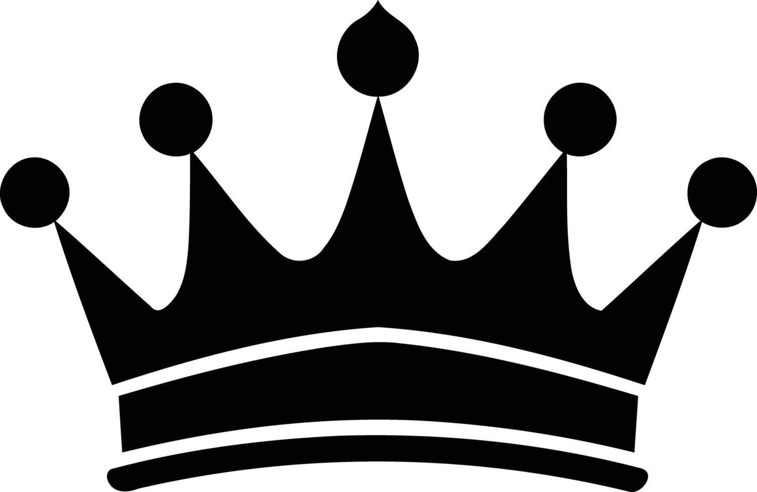 Simple, bold black crown silhouette vector
