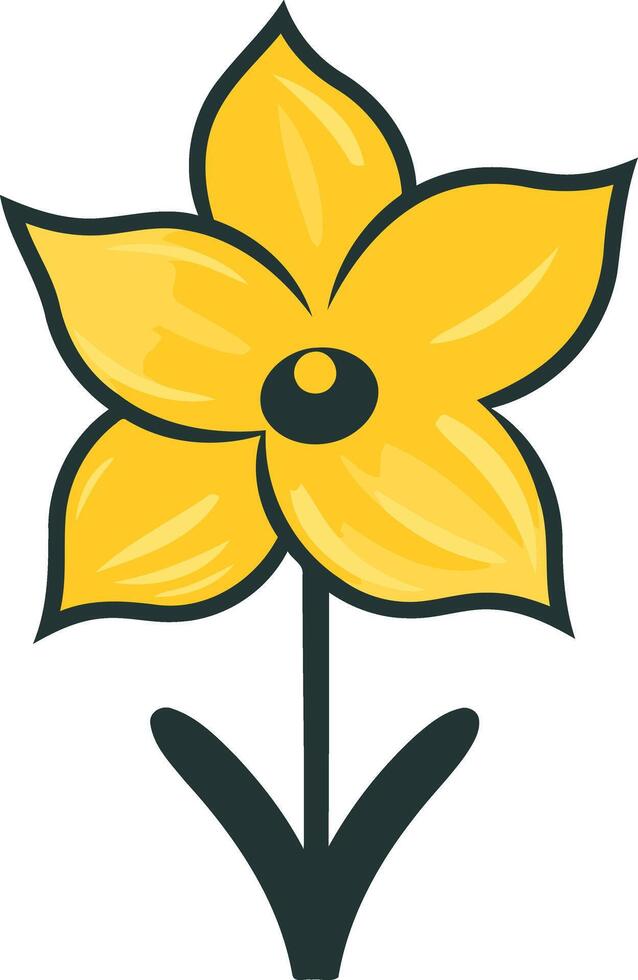 Yellow Flower with a Green Stem vector