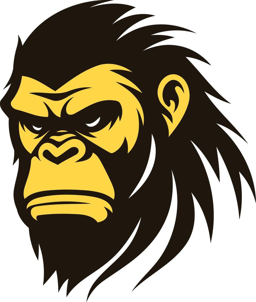 Close-up of a Powerful Gorilla's Face vector