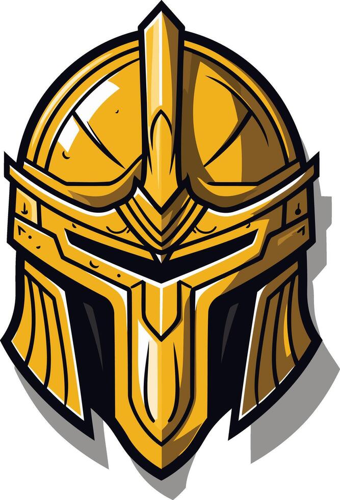 Golden Knight Helmet Illustration vector