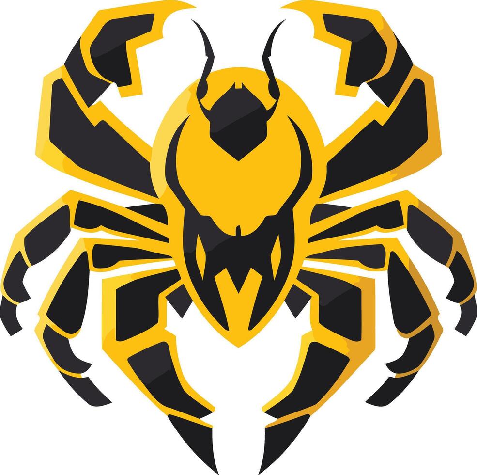 Bold black and yellow spider logo, perfect for a gaming team, sports club, or tech company seeking a powerful and intimidating brand identity vector