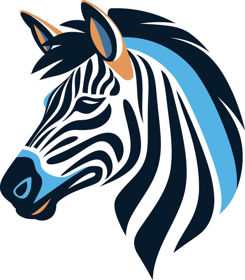 A bold and stylized zebra head, perfect for logos, branding, and apparel vector