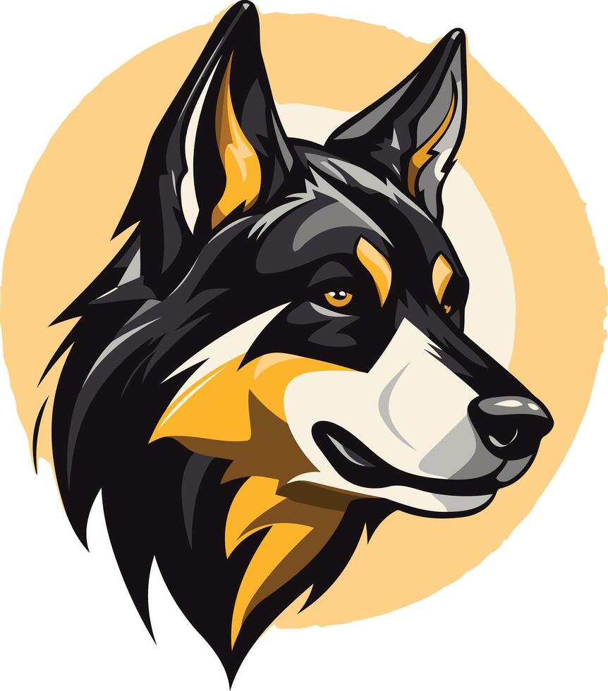 A bold and striking illustration of a wolf's head, perfect for branding, logos, or any project that needs a powerful and animalistic feel vector