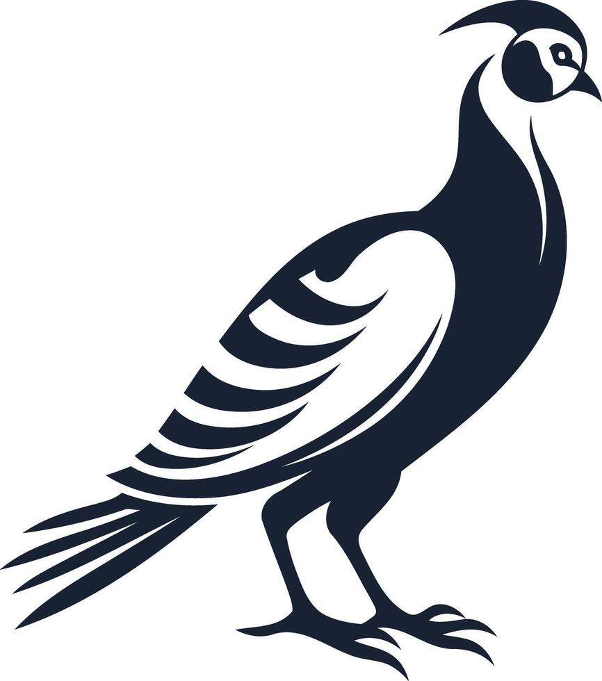Stylized silhouette of a bird with intricate detailing vector