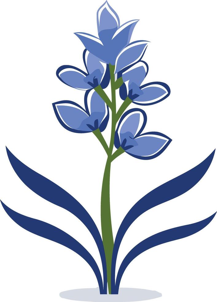 Simple and elegant blue flower illustration, perfect for spring and summer designs vector