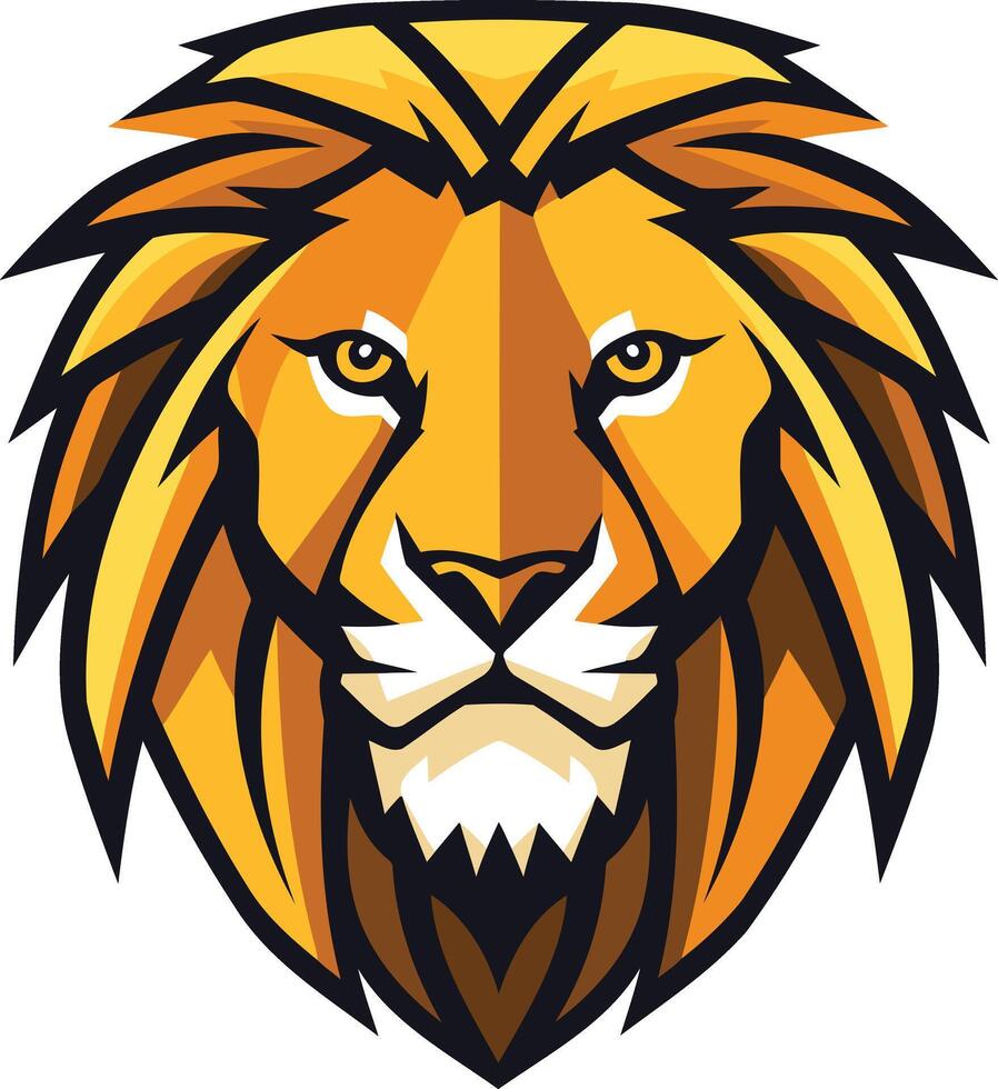 Bold and powerful lion head illustration, perfect for branding, logos, and sports teams vector