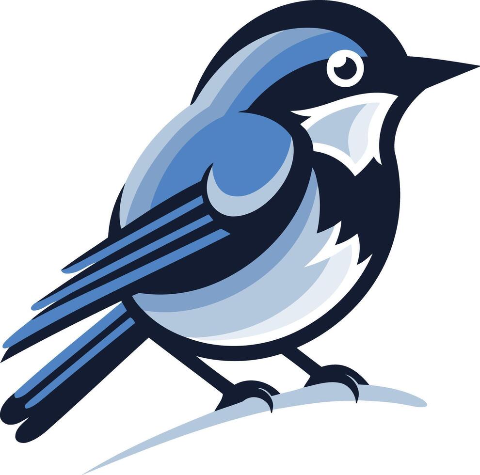 A charming cartoon bluebird logo, perfect for businesses seeking a friendly and approachable brand image vector