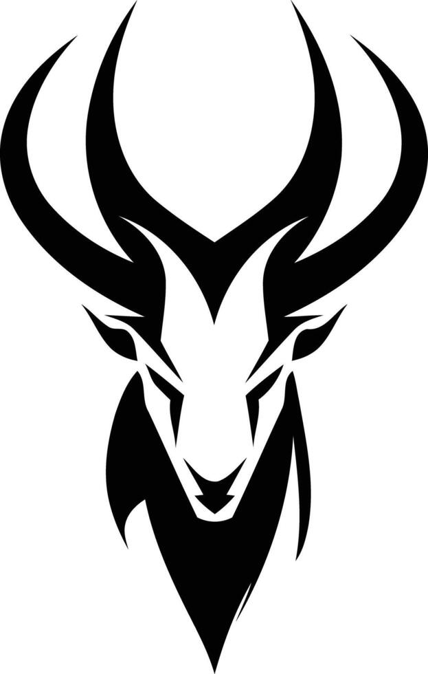 Stylish black and white logo design featuring a stylized deer head vector