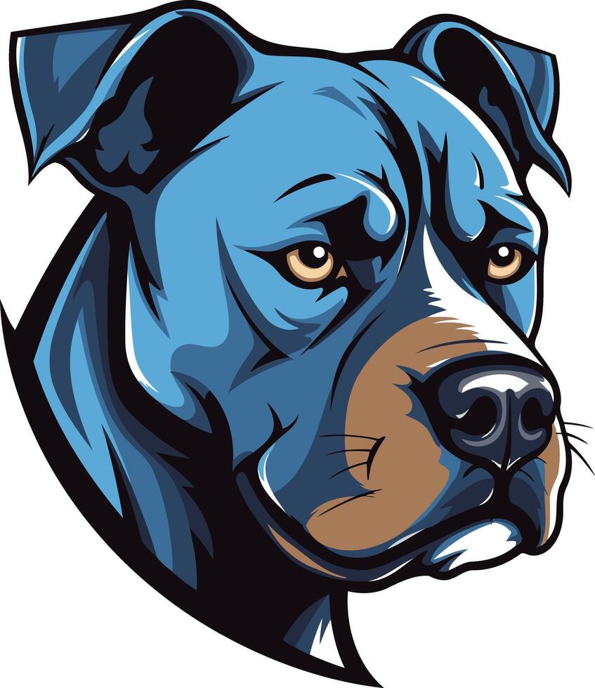 A fierce and powerful blue pit bull illustration, perfect for logos, branding, or merchandise vector