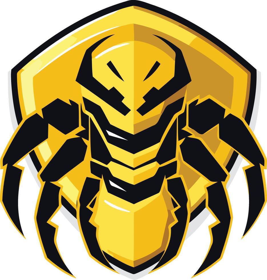 A bold, graphic logo featuring a stylized, armored creature with a menacing stance vector