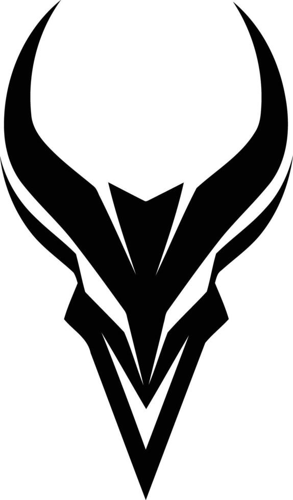 Abstract black and white logo design featuring a stylized horned creature vector