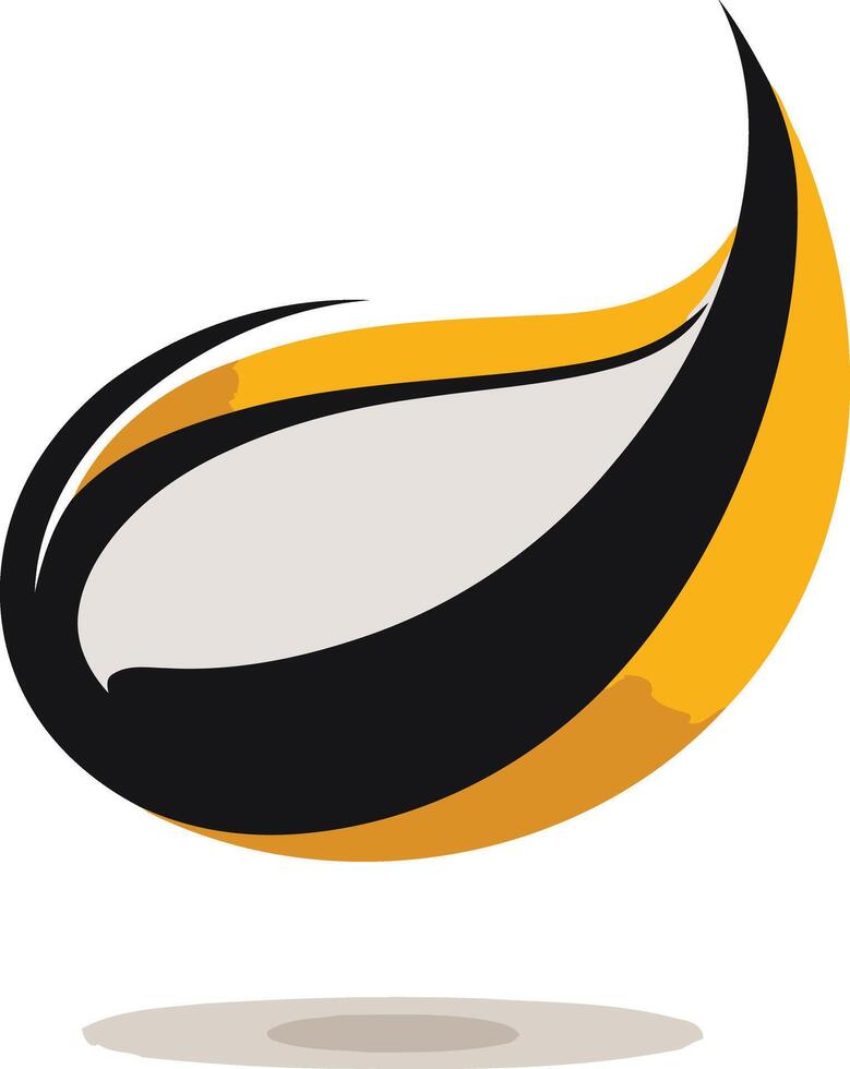 Abstract logo design featuring a stylized yellow and black leaf shape, perfect for eco-friendly, natural, or beauty brands vector