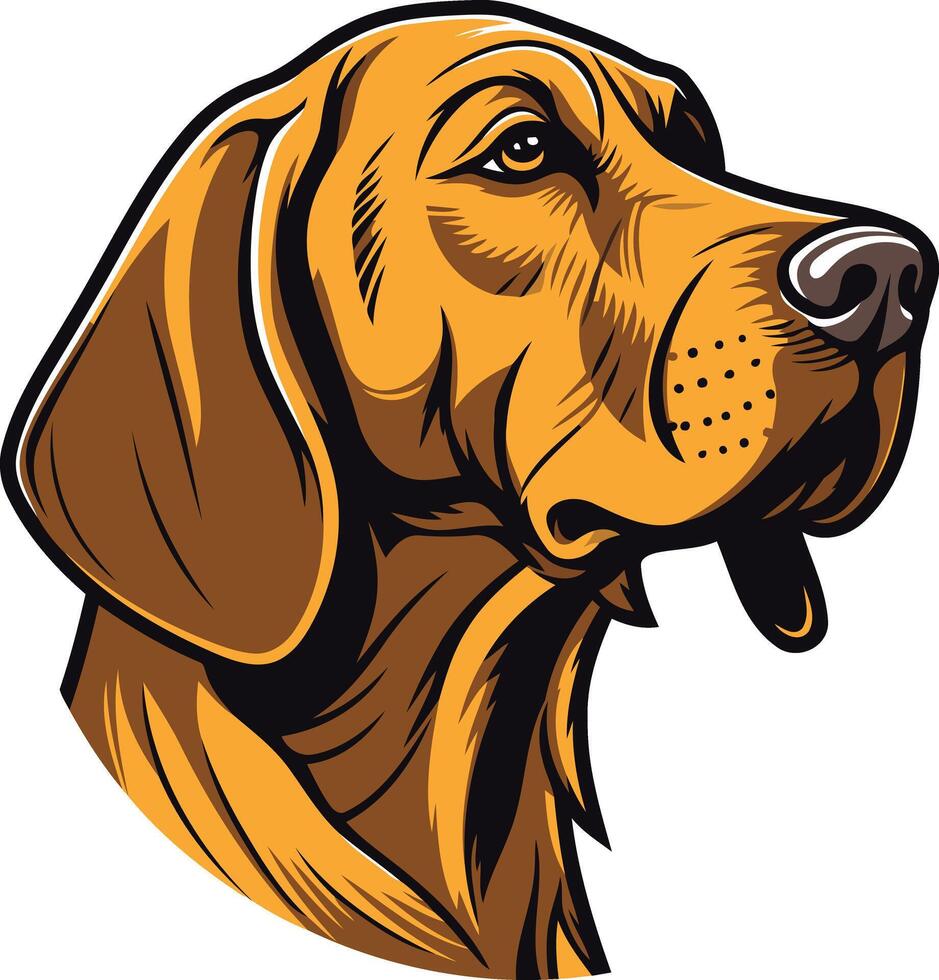 A detailed, illustration of a german shorthaired pointer's head, perfect for pet owners, breeders, or hunting-related projects vector