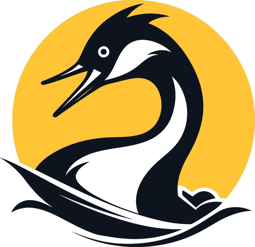 A stylized grebe logo, perfect for businesses related to water, nature, or wildlife vector