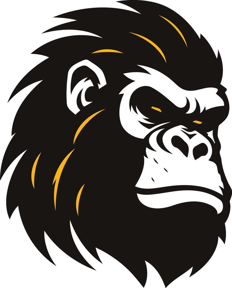 Powerful gorilla head illustration, perfect for branding, logos, and t-shirts vector