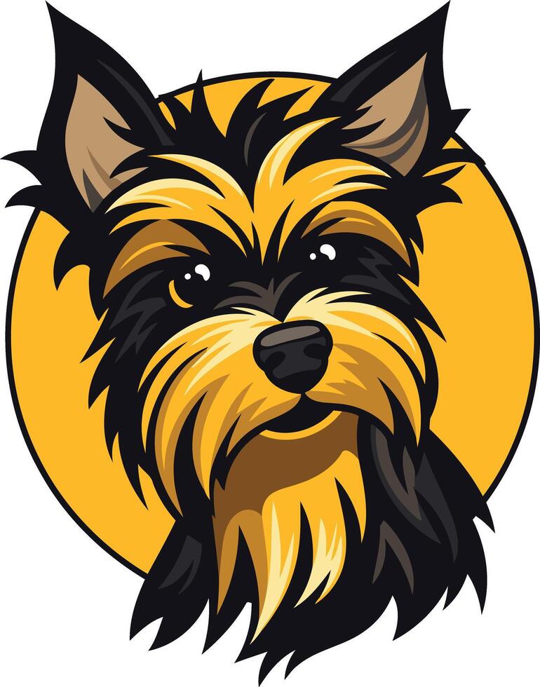 Adorable yorkshire terrier puppy with a cute, cartoon-style design vector