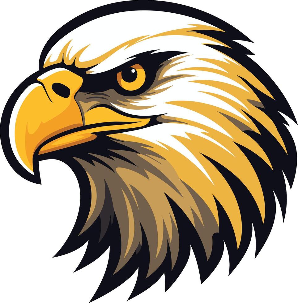 Powerful and majestic bald eagle head illustration, perfect for logos, branding, and sports team designs vector