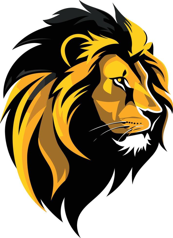 Majestic Lion with Black and Gold Mane vector