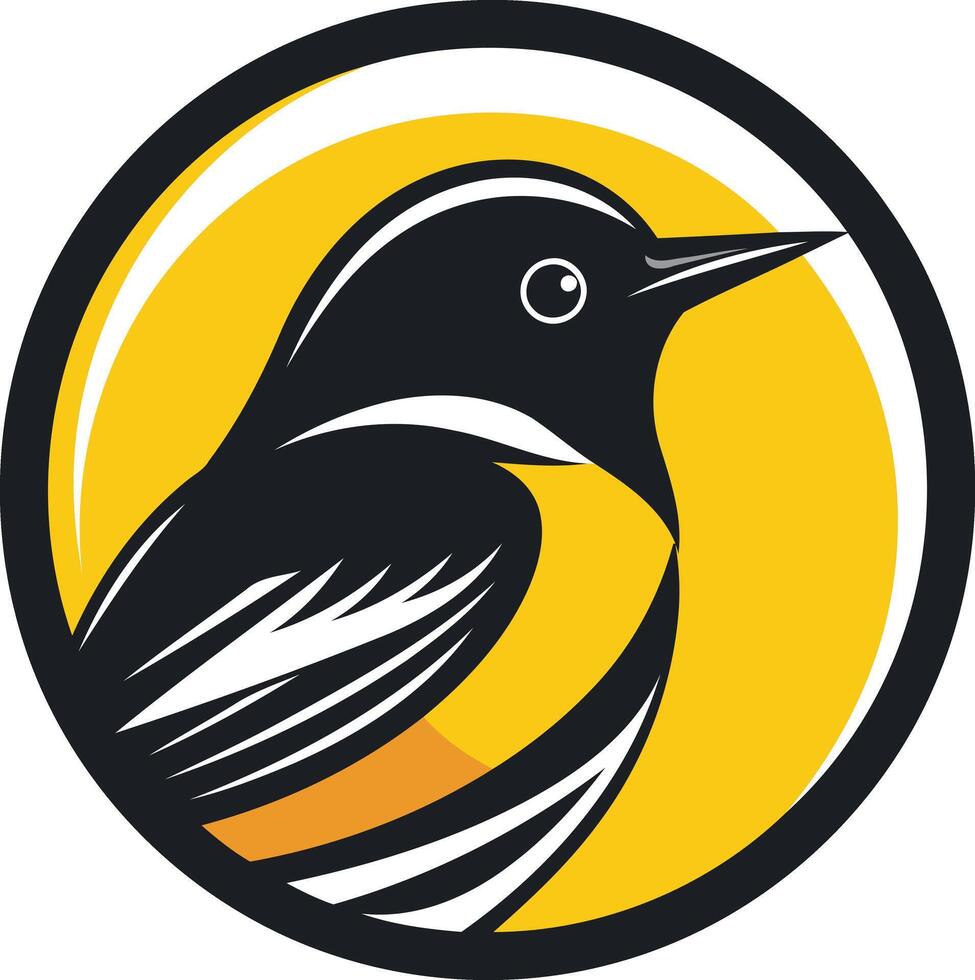 Black and Yellow Bird Logo vector