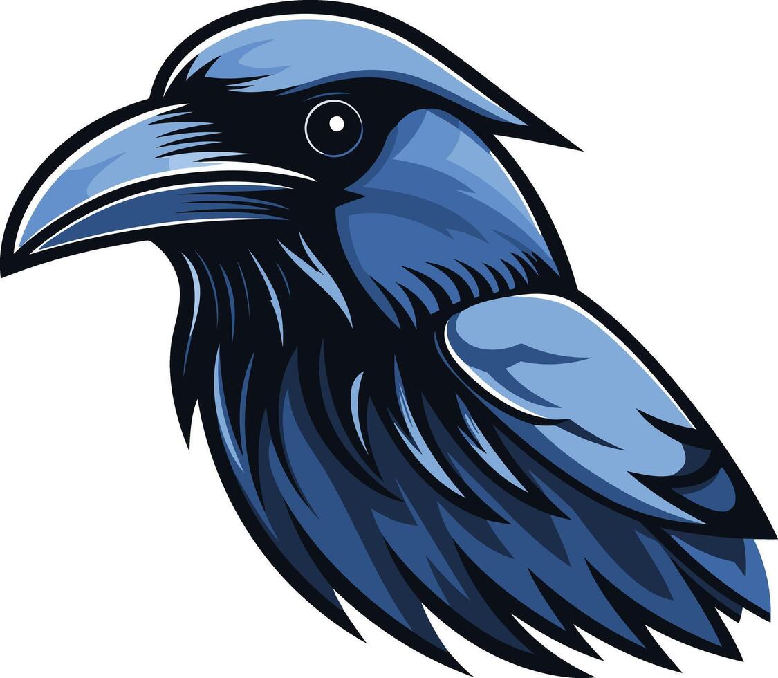 Blue Raven Illustration vector