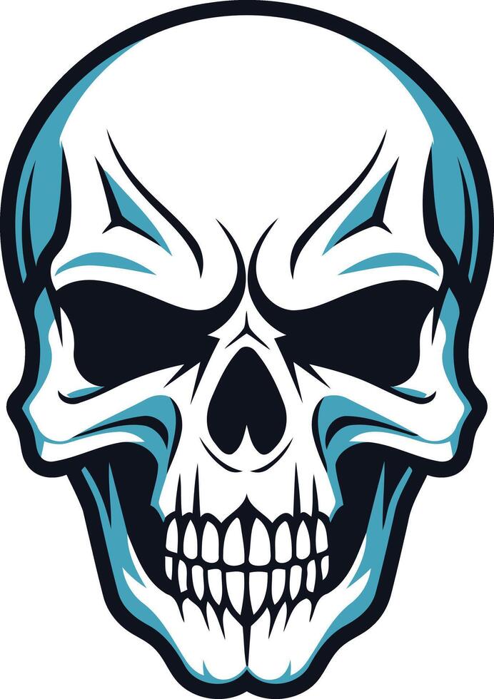 Blue-Rimmed Skull Illustration vector