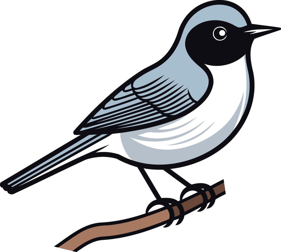 Illustration of a Perched Bird vector