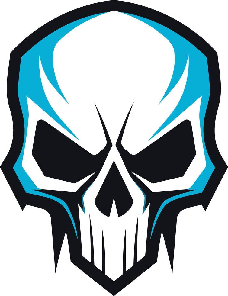Blue and Black Skull Illustration vector
