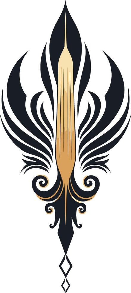 Golden and Black Ornamental Design vector