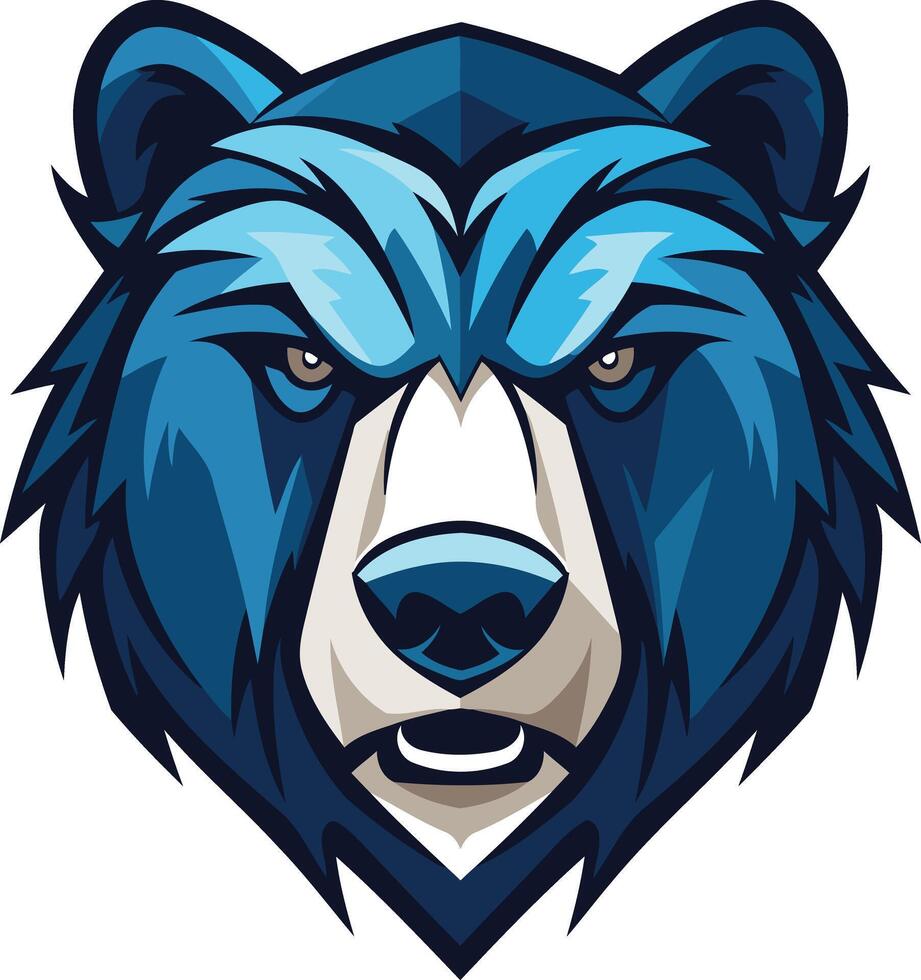 Bold and fierce blue bear mascot logo, perfect for sports teams, businesses, or gaming projects vector