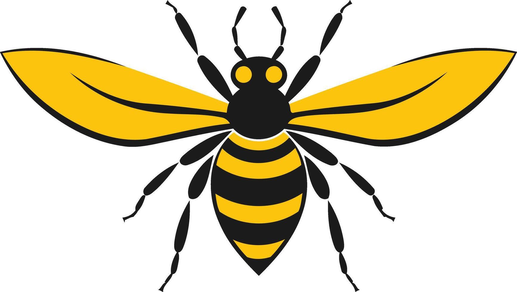 A stylized bee with outstretched wings, perfect for logo design, branding, or illustrations related to nature, industry, or community vector
