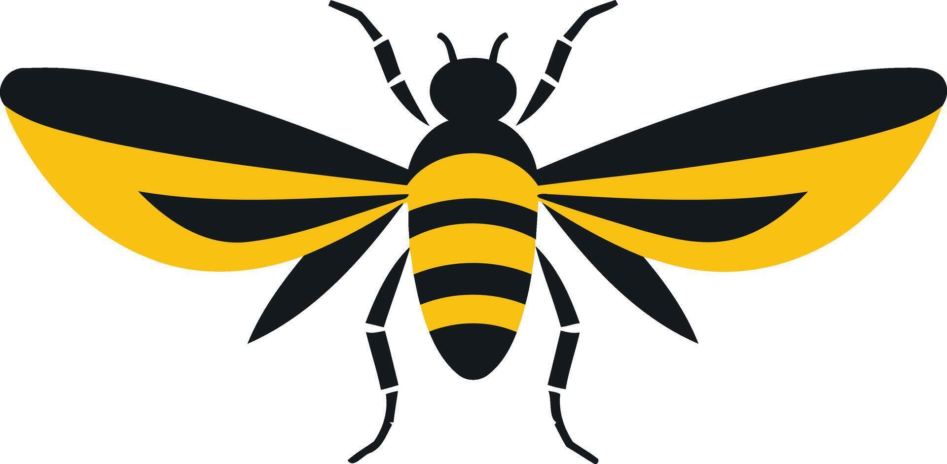 simple, stylized bee illustration perfect for logo design, branding, or app icons vector