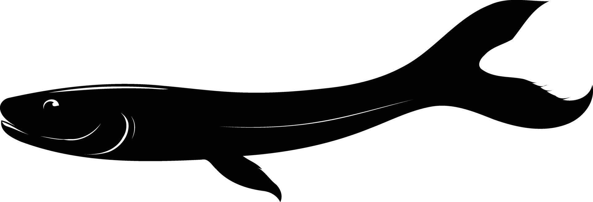 A clean, minimalist silhouette of a fish swimming gracefully vector