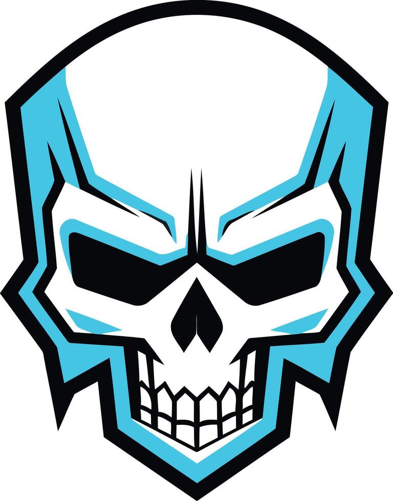 Blue and White Skull Logo Design vector