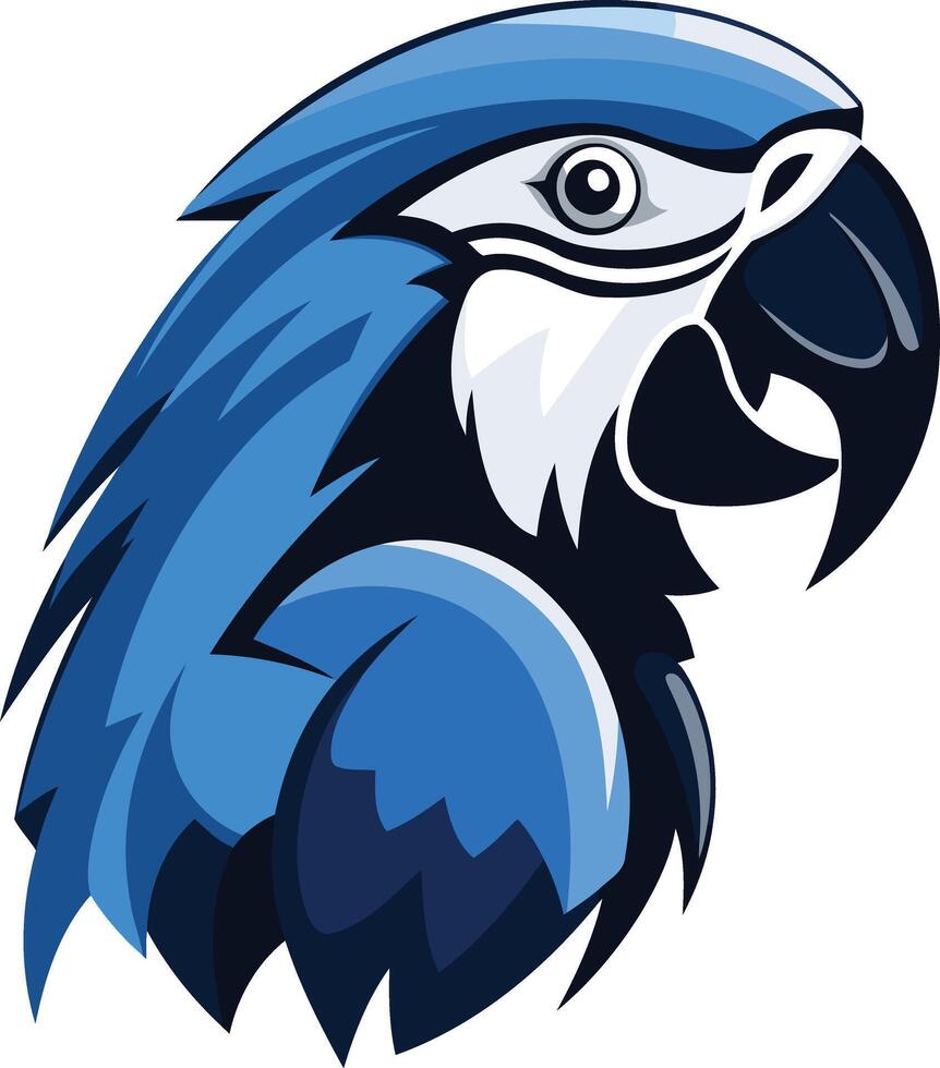 Blue and Black Parrot Mascot Design vector