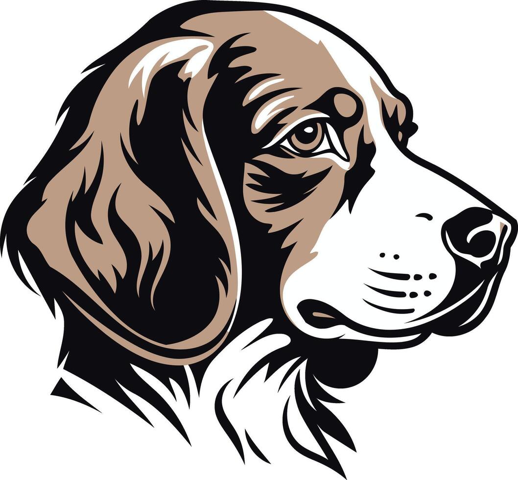 A stylized illustration of a dog's head, perfect for branding, logos, and pet-related designs vector