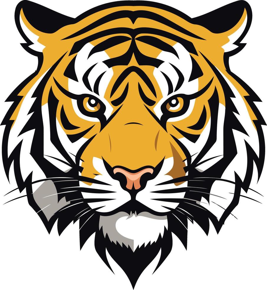 Powerful and fierce tiger head illustration vector
