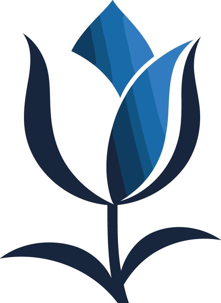 Stylized Blue Flower Illustration vector