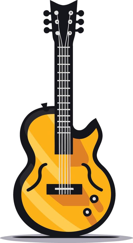 A simple yet stylish illustration of a yellow electric guitar, perfect for music-related designs and branding vector
