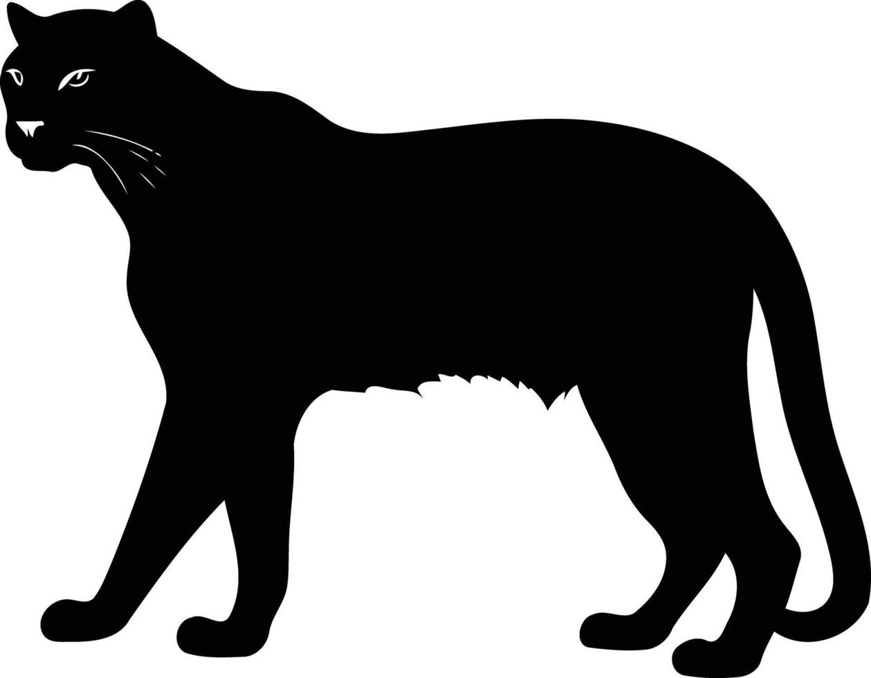 A simple and elegant silhouette of a panther, perfect for adding a touch of wild beauty to your designs vector