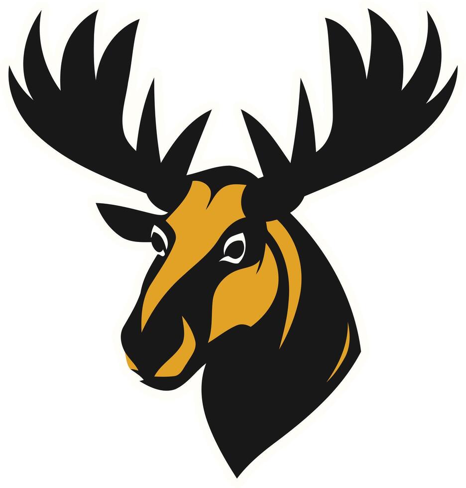 Black and Gold Moose Head vector
